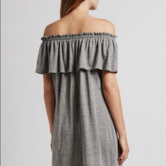 RACHEL Rachel Roy Off Shoulder Flounce Dress Grey Small. - Picture 3 of 12